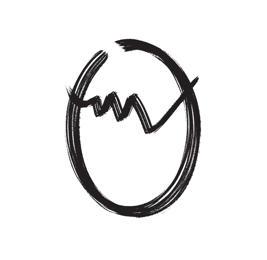 Hand-drawn sketch of a clock with a line graph inside, surrounded by a circle.