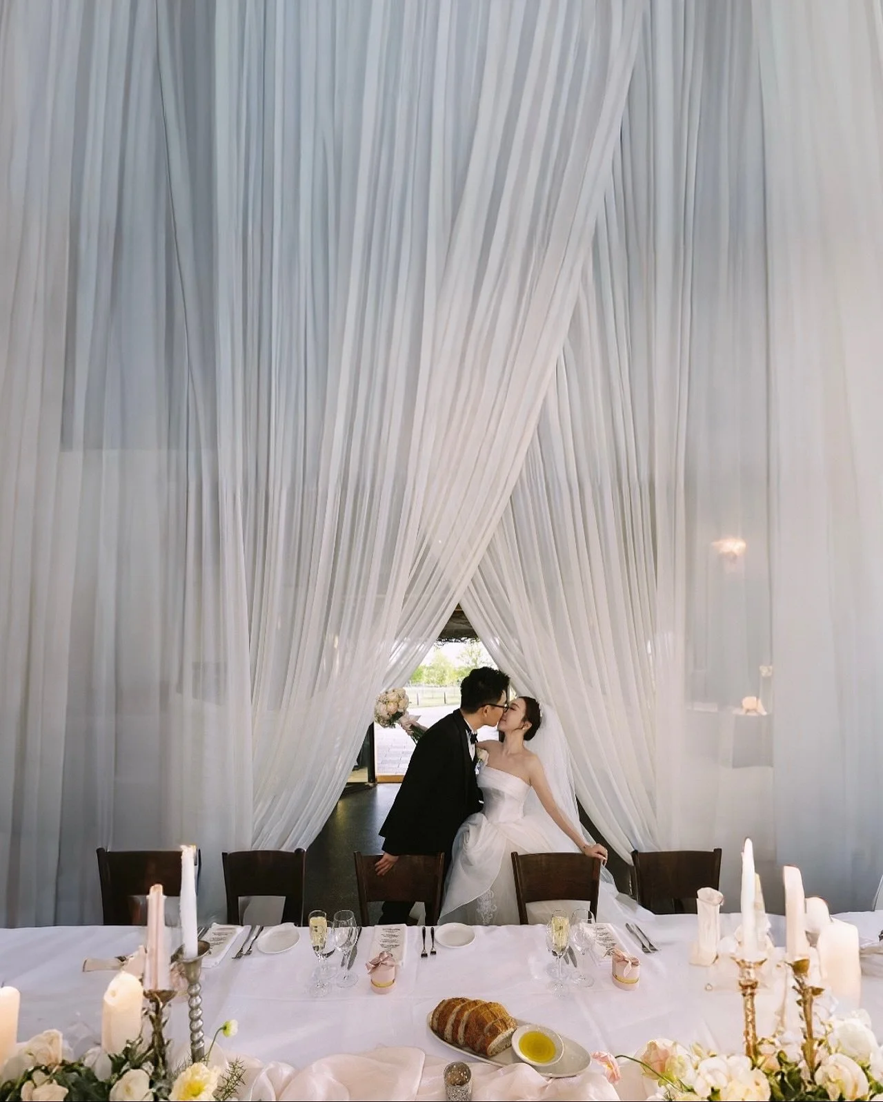 The Barn at Stones.
White drapes. Soft wind.
A quiet kind of luxury.
.
.
Venue ｜@stonesoftheyarravalley 
Wedding Planner l @ido_planning 
Florist ｜ @eighthdaystudio 
Airbnb &amp; After party ｜@stormridgeestate 
makeup ｜@yaya_makeup_mel 
Celebrant ｜@i