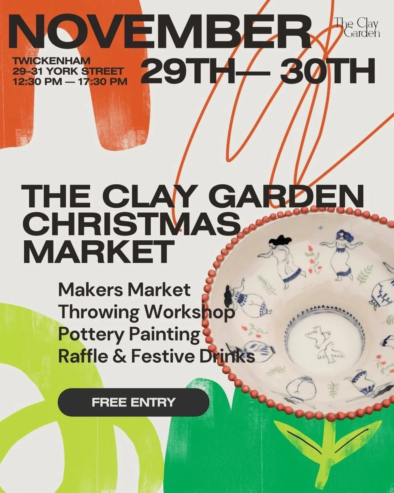 My second market ever!!! Please come!

The first one was so good. I loved sharing a creative art space with my talented friends so much that we are back for round two. 

Come for mulled cider

Come for the chat

Come for the chance to try out the pot