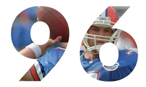 Number 16 with a football and a football player in a helmet and jersey