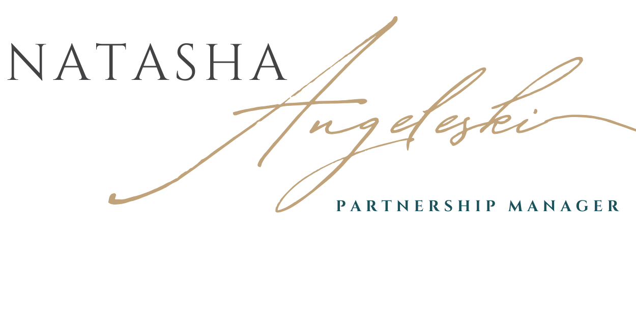 Logo for Natasha Angeleski Partnership Manager with her name, title, and stylized script.