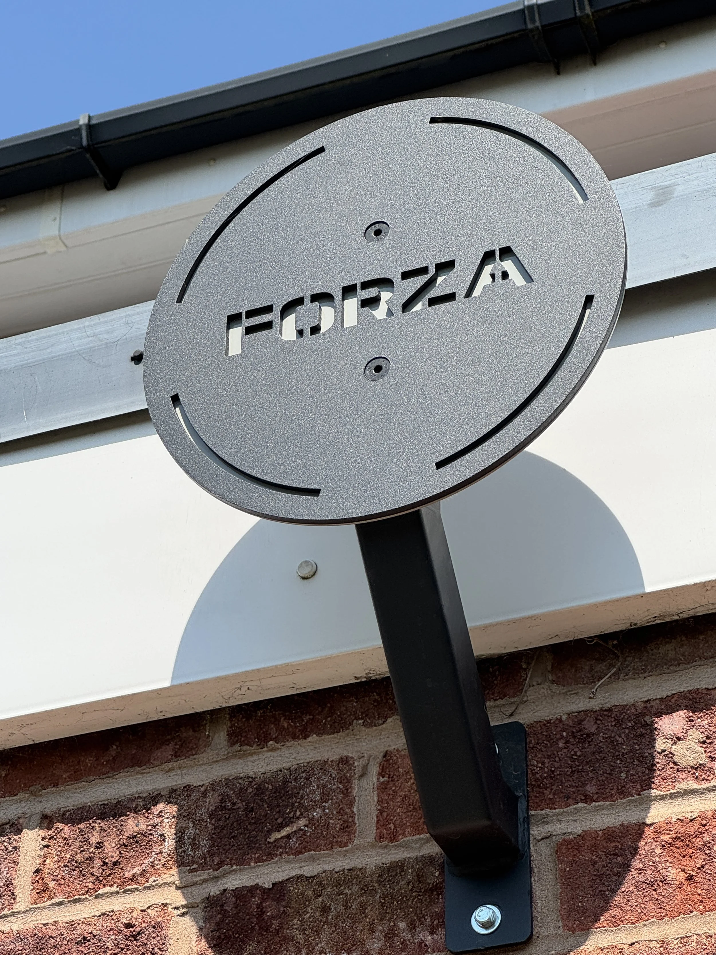 wallball target for hyrox, drilled to brick wall