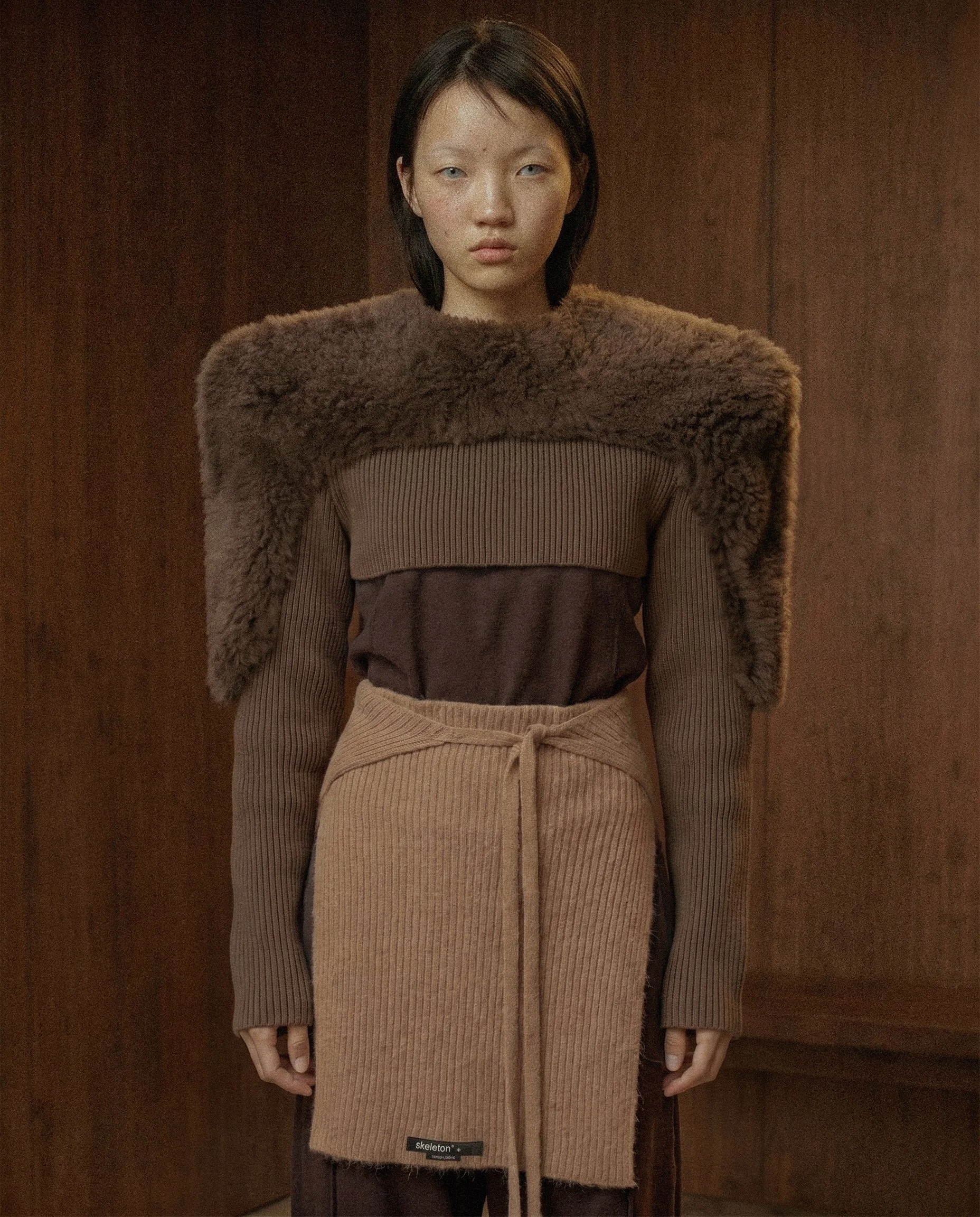 ANGORA APRON-SKIRT SAND (mini + medium length panels)