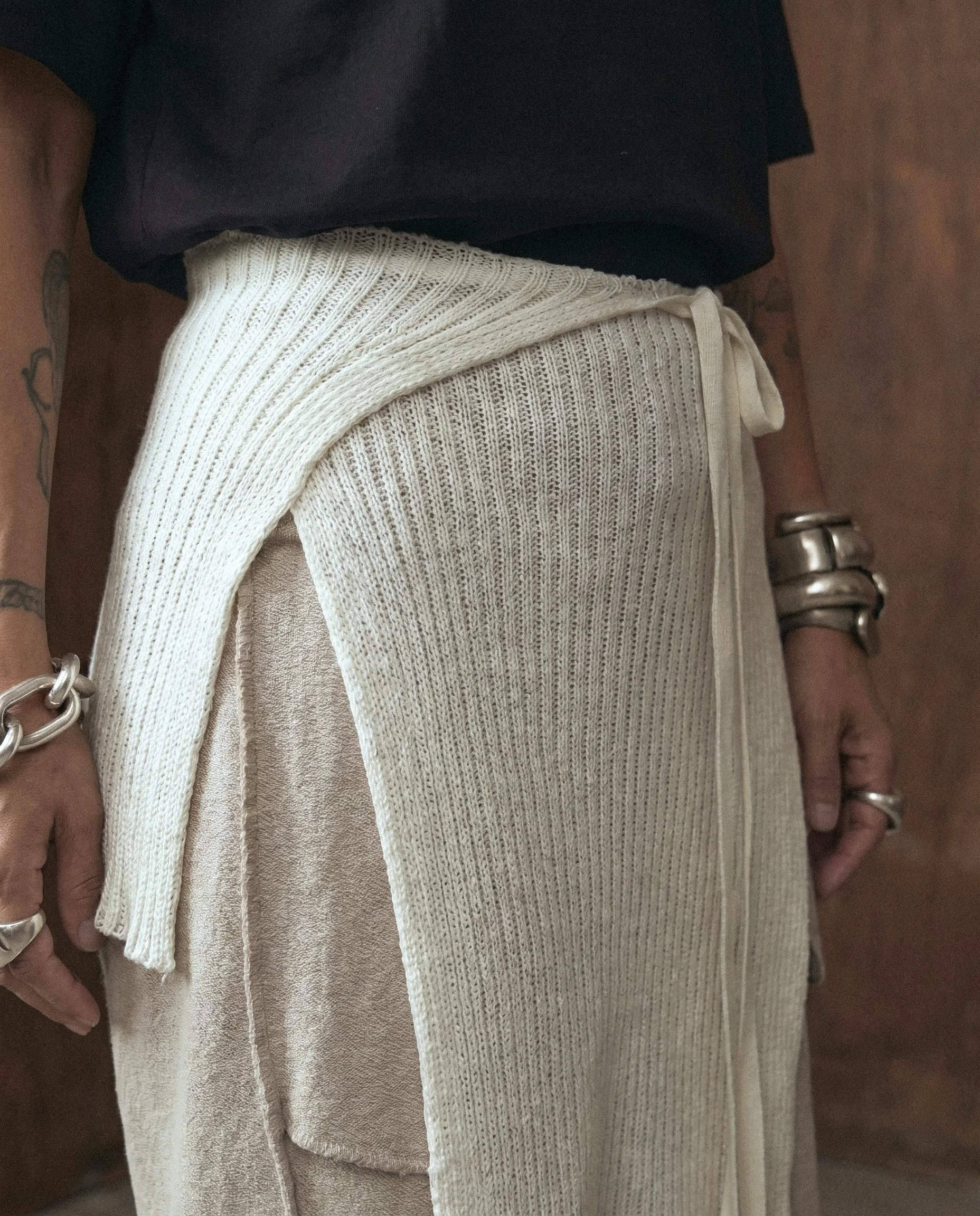 COTTON APRON-SKIRT WHITE (mini + medium length panels)