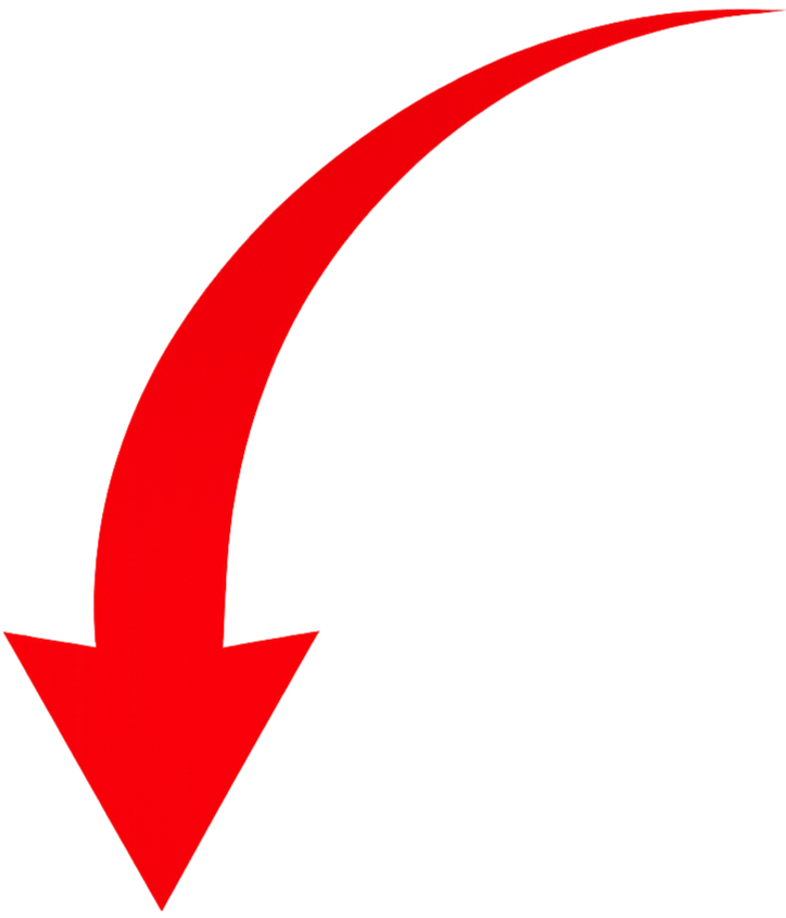 A red arrow pointing downward over a series of curved lines.