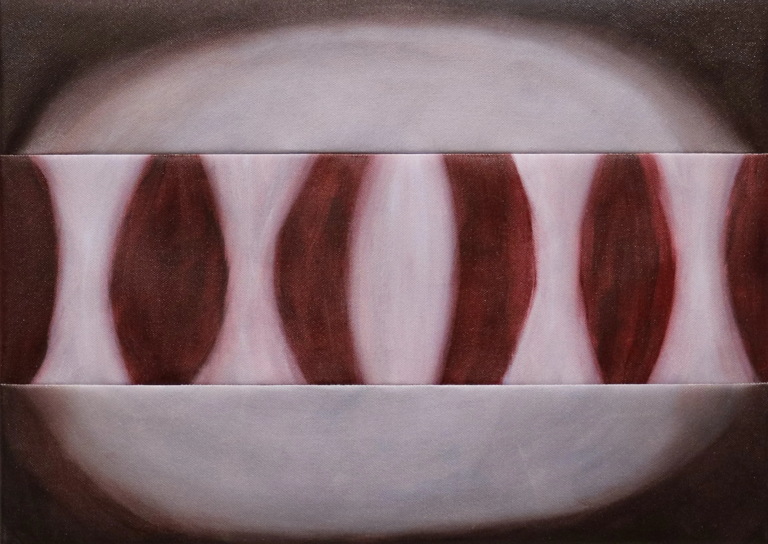 "shedding", 50 x 36cm, Öl, Acryl auf zusammengenähter Leinwand, 2025