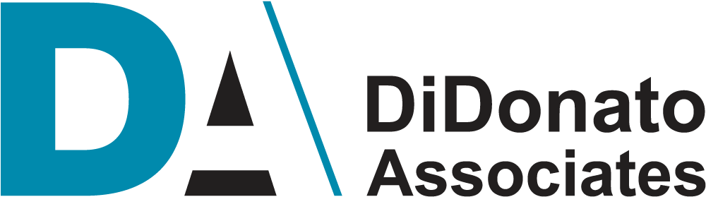 Logo for DiDonato & Associates with a stylized 'D' and the company name in black text.