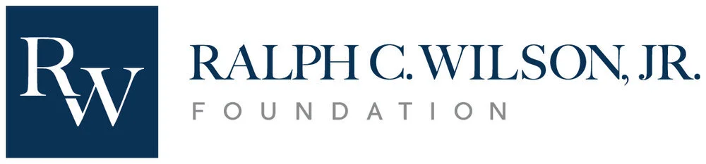 Logo for the Ralph C. Wilson Jr. Foundation with blue and gray text.