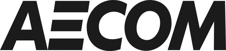 Black and white logo with the text 'AECOM' in bold, stylized letters.