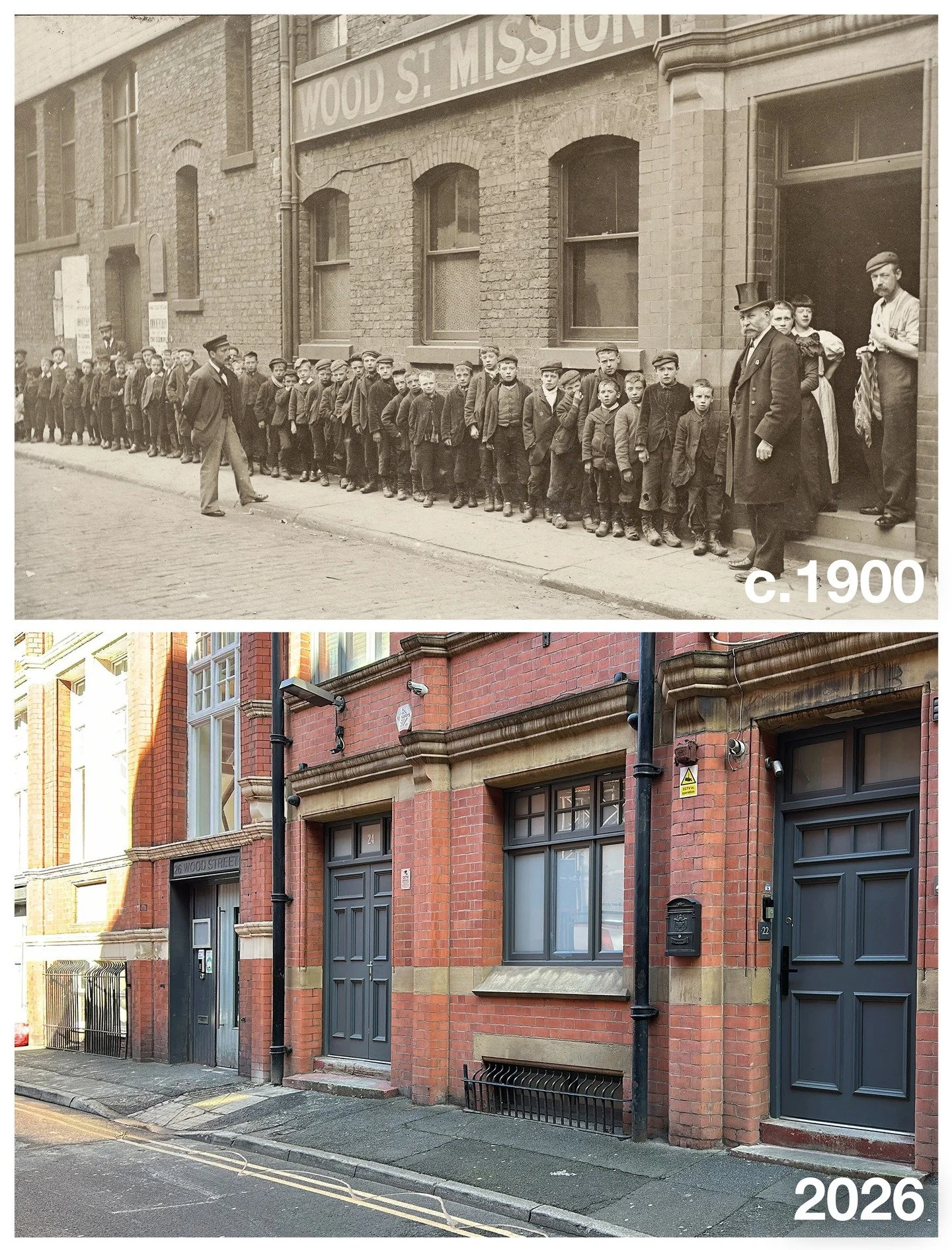 Researching Spinningfields for a private walking tour led me to one of those Manchester stories I never knew existed.

Behind the John Rylands Library is Wood Street Mission.

On one side of the street stands one of Manchester&rsquo;s great monuments