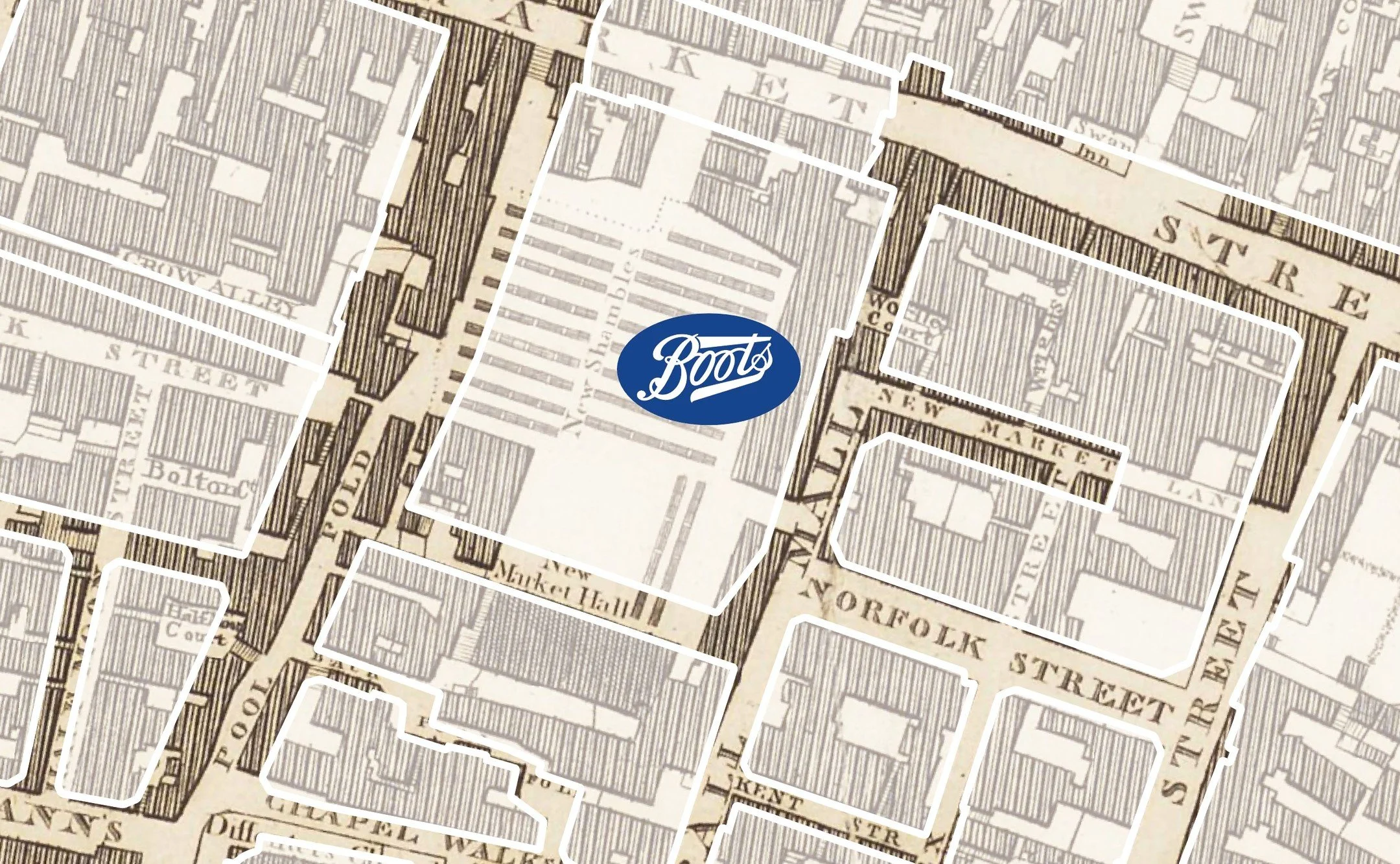 I love old maps. Especially when places have changed almost beyond recognition, but there are still little glimpses of the old in what we see today.

This is 1794, and what is now Cross Street was once a narrower street called Pool Fold.

You can als