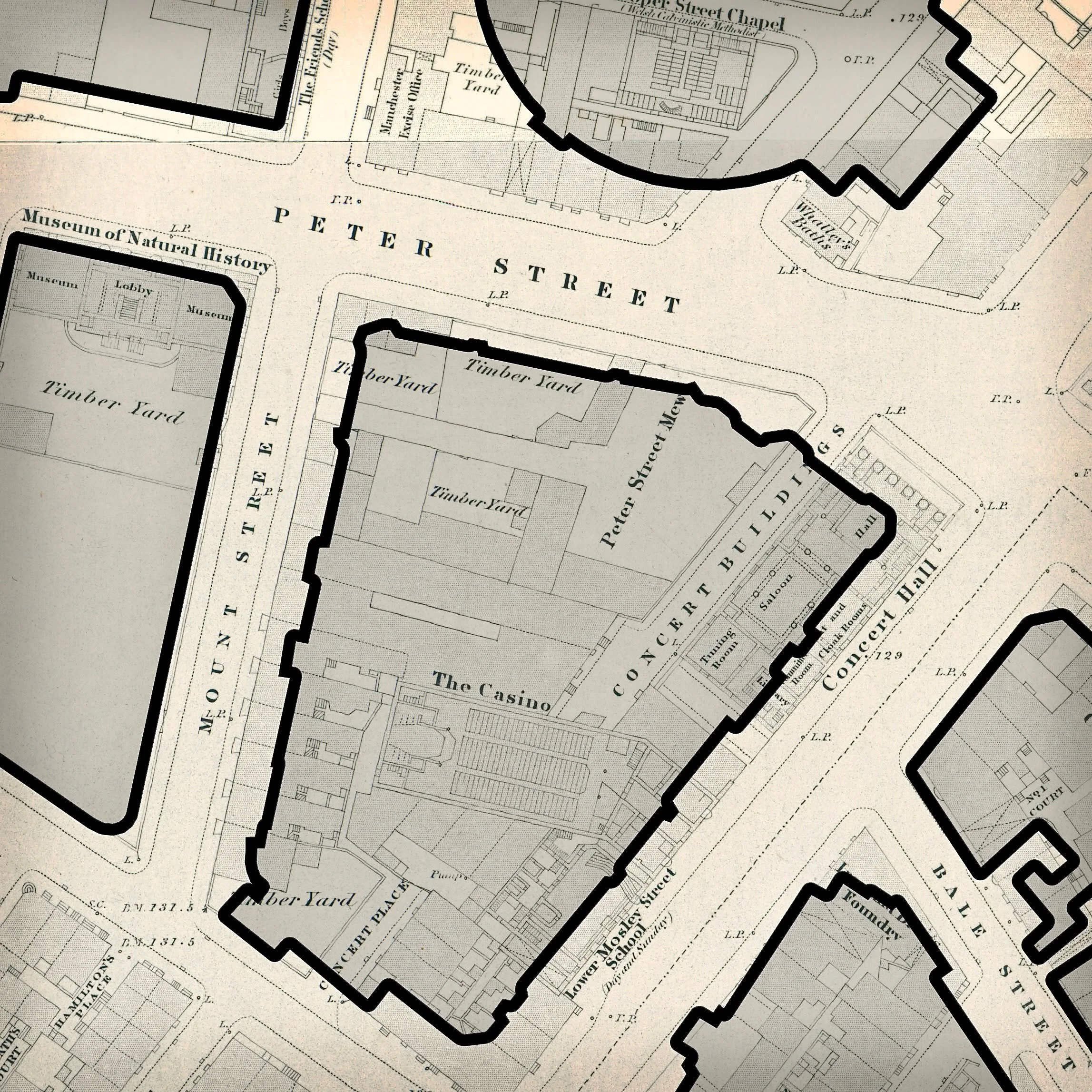 I recently shared a &ldquo;then &amp; now&rdquo; post showing a historic map of Manchester, with today&rsquo;s buildings overlaid on an 1849 plan.

These overlays are never perfect. Maps from different periods don&rsquo;t always line up neatly, and o