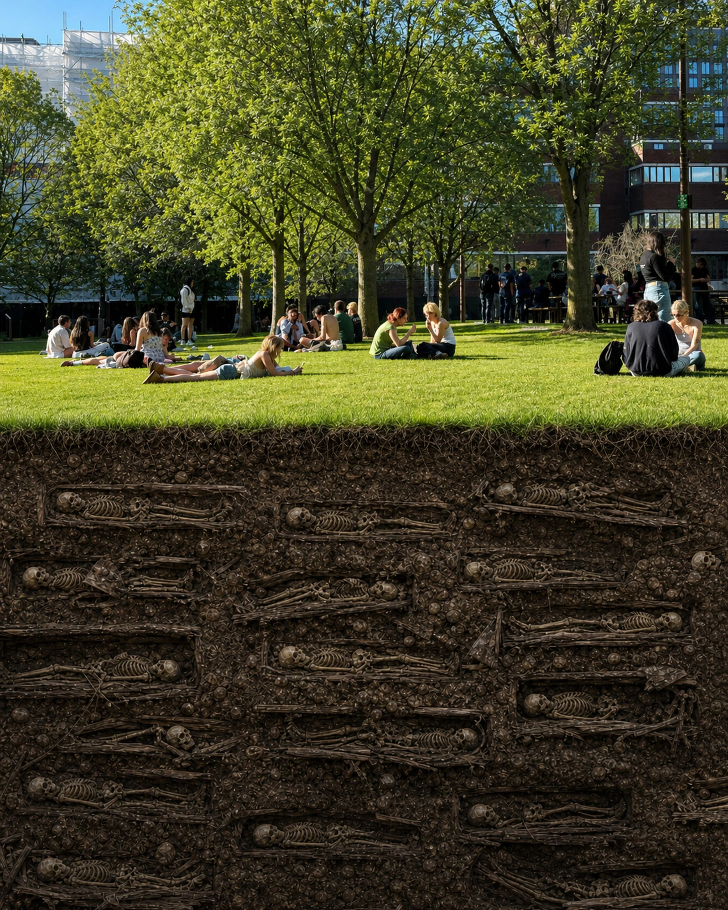 I think very few people realise that some of Manchester city centre&rsquo;s green spaces are actually old burial grounds.

Take All Saints Park, in the middle of the MMU campus.

On a sunny day, it&rsquo;s brilliant to see it full of people&hellip; s