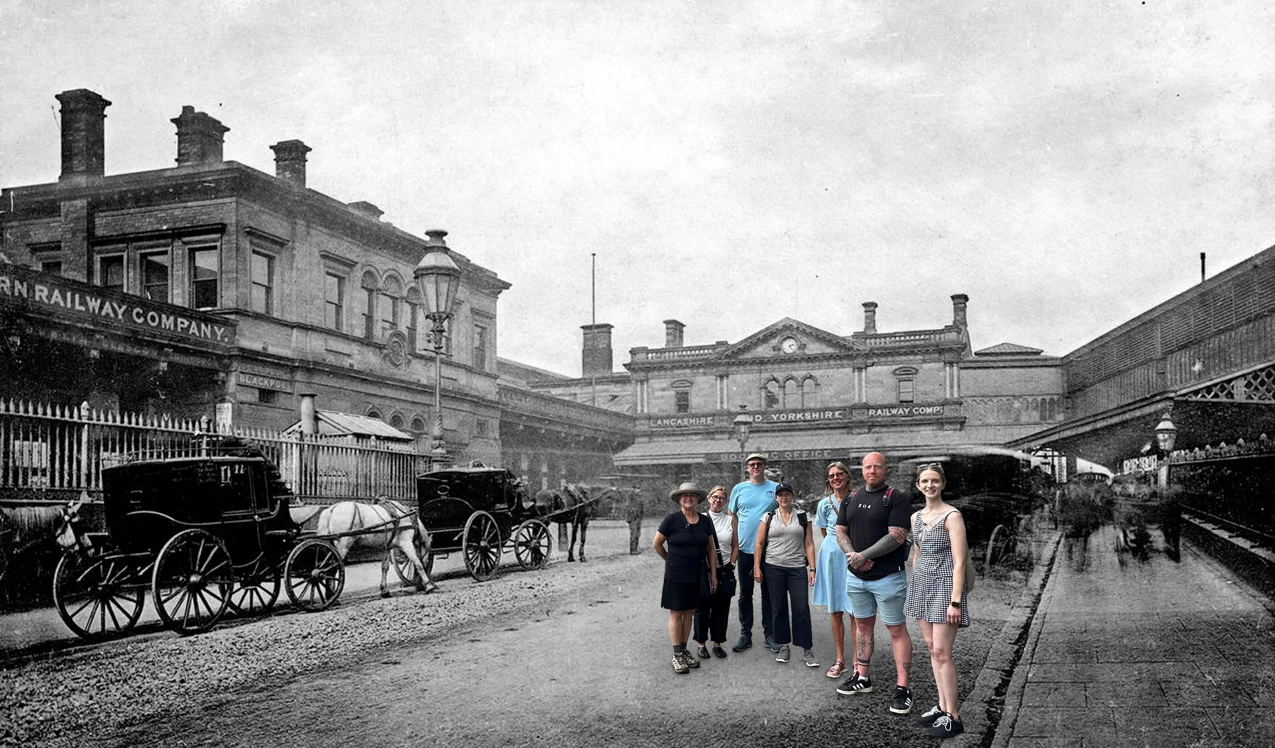 A little bit of time travel on yesterday&rsquo;s walking tour around Manchester&rsquo;s Medieval Quarter&hellip; taking my group back to 1870, outside Victoria Railway Station.

Although the tour looks at the few surviving late-medieval buildings and