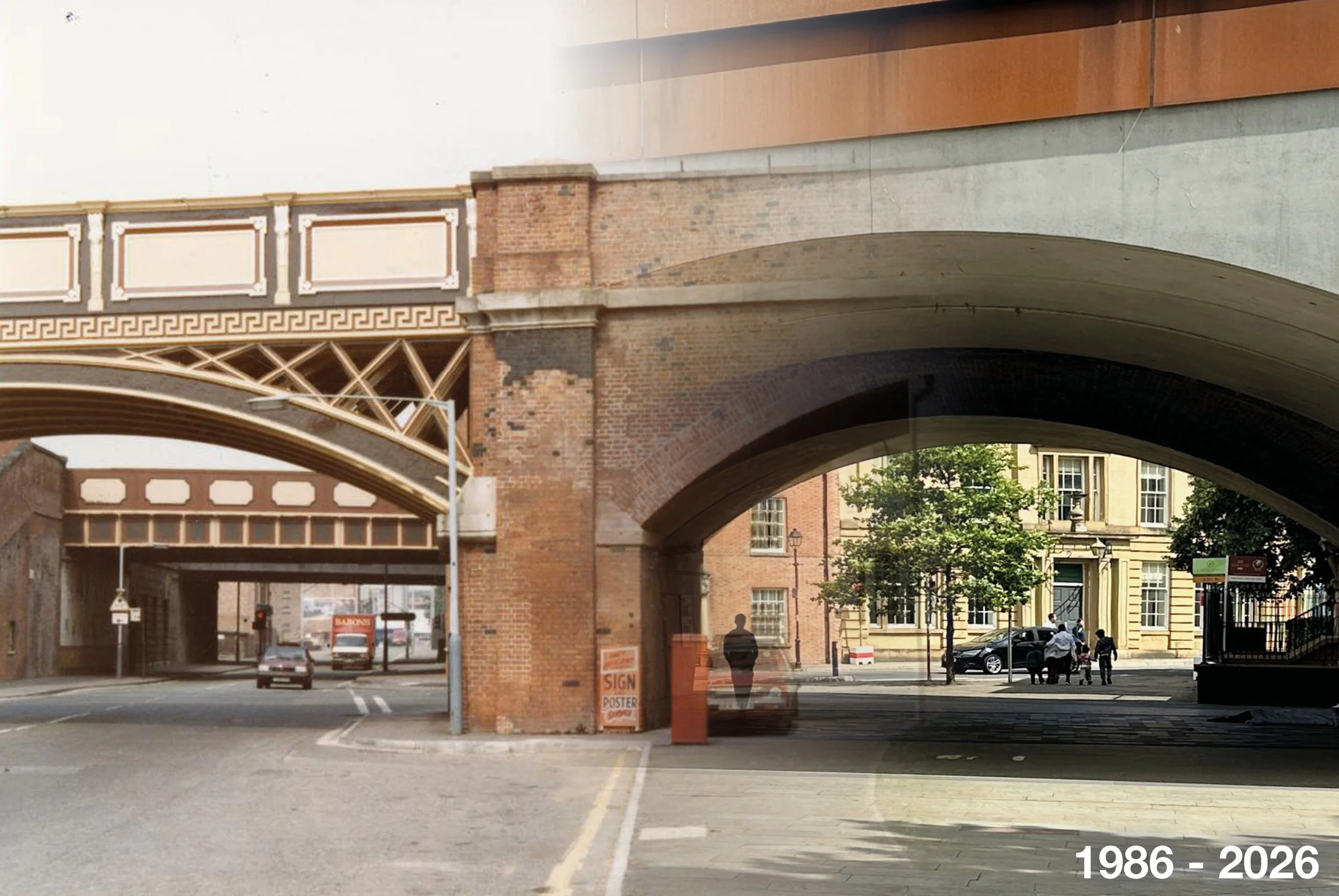I came across this brilliant photograph of the junction of Liverpool Road and Water Street, taken in 1986&hellip; exactly 40 years ago.

It covers only a small section of my new Granadaland walking tour, but comparing it with the same view today reve