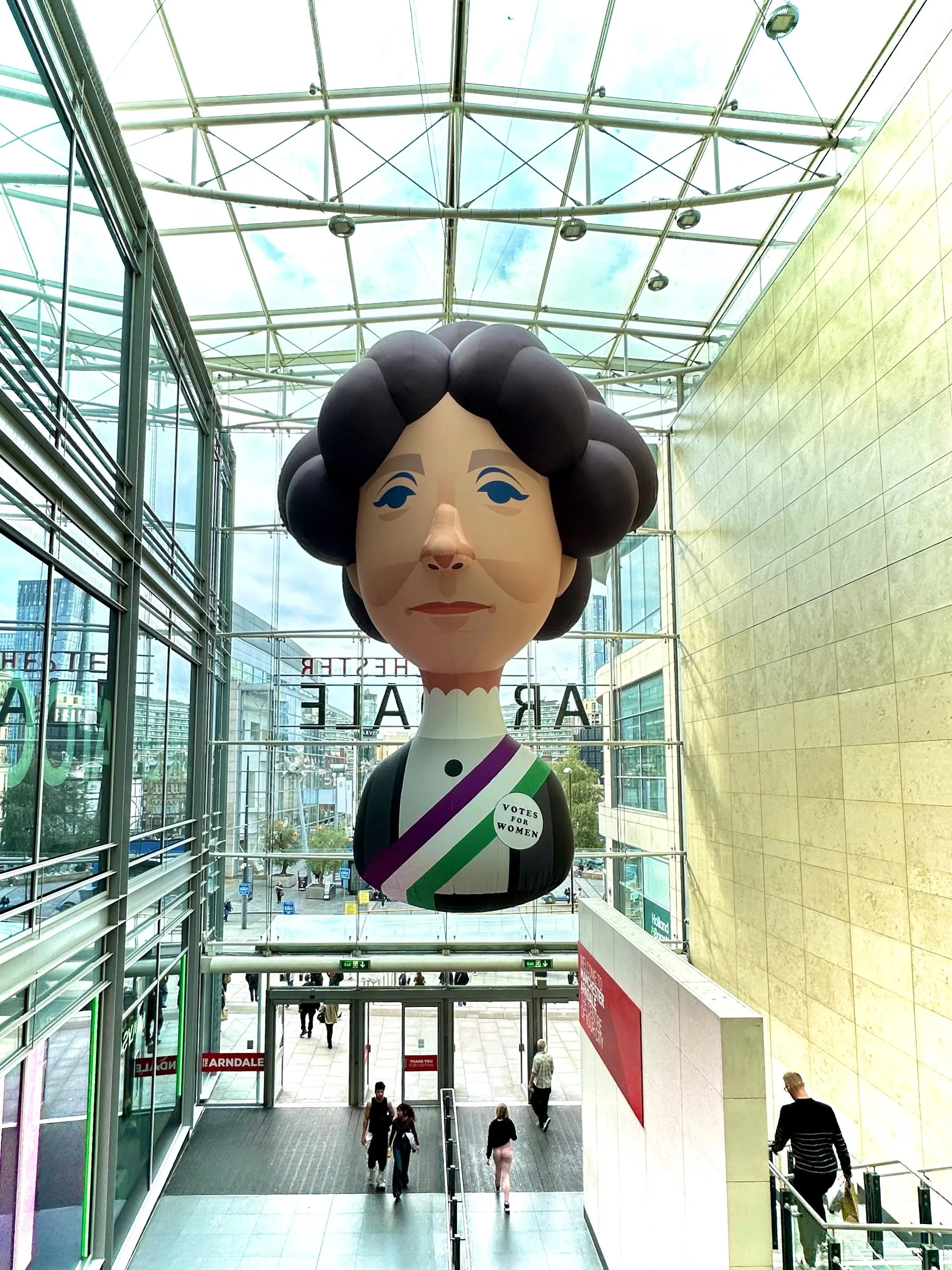 Manchester has always had some huge figures&hellip; and right now, a few of them are literally larger than life!

Have you spotted these amazing inflatables in Manchester Arndale yet?!

This is Emmeline Pankhurst, the Manchester-born suffragette lead