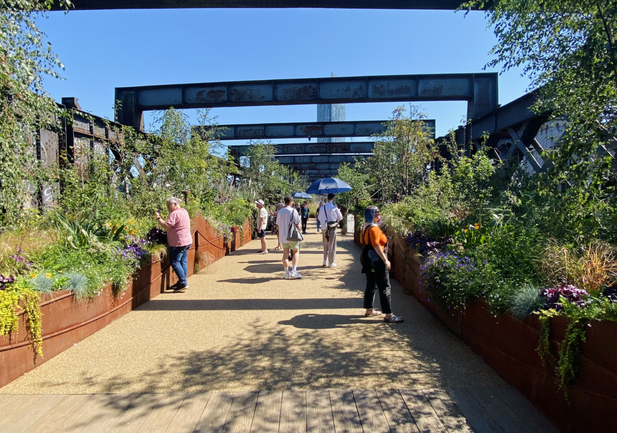 Embracing green spaces while honouring Manchester's industrial past.