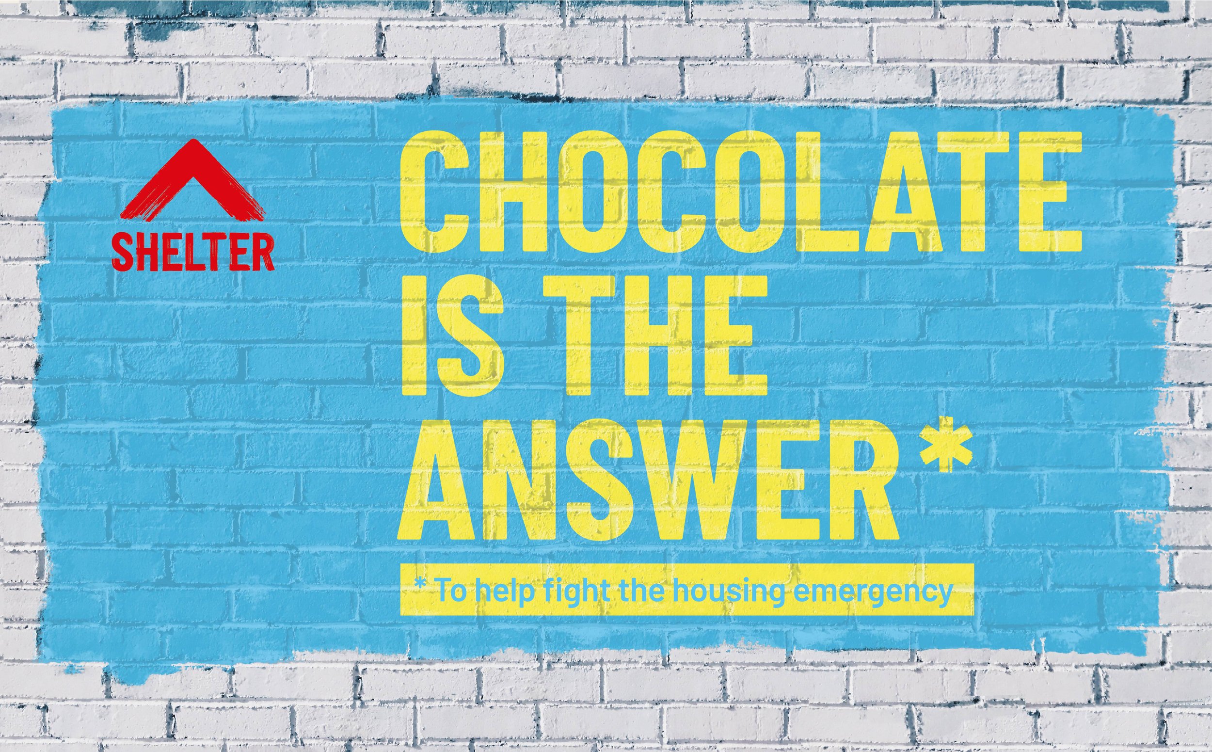 Shelter Charity Chocolate merchandise branding packaging design PR