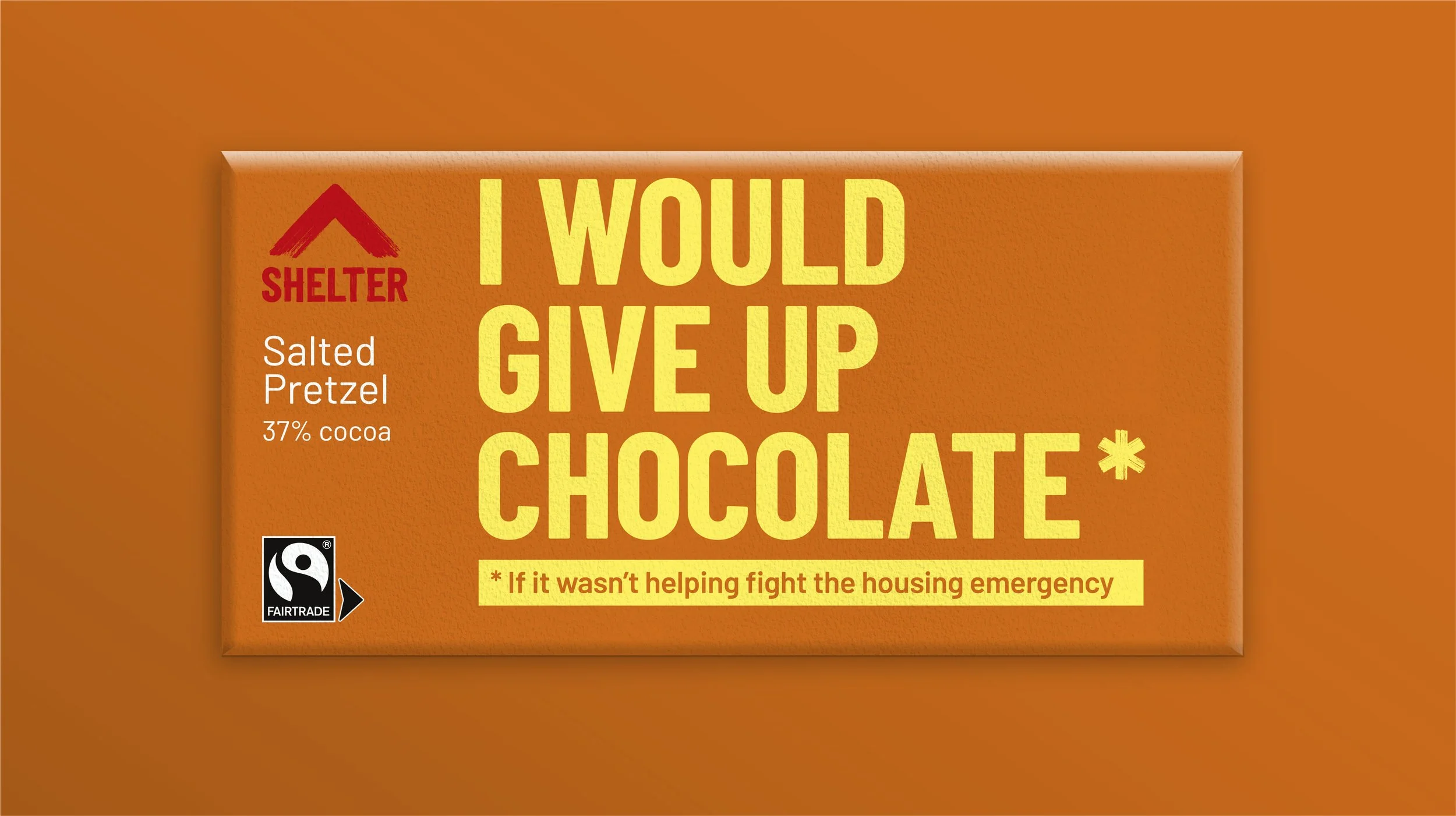 Shelter Charity Chocolate fairtrade merchandise branding packaging design