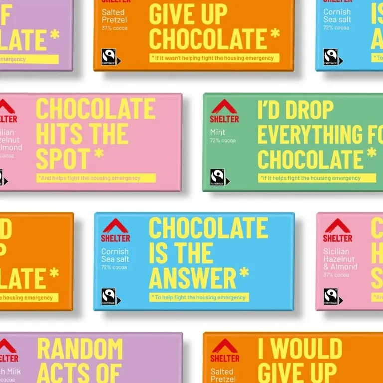 Shelter Charity Emergency Chocolate Merchandise project