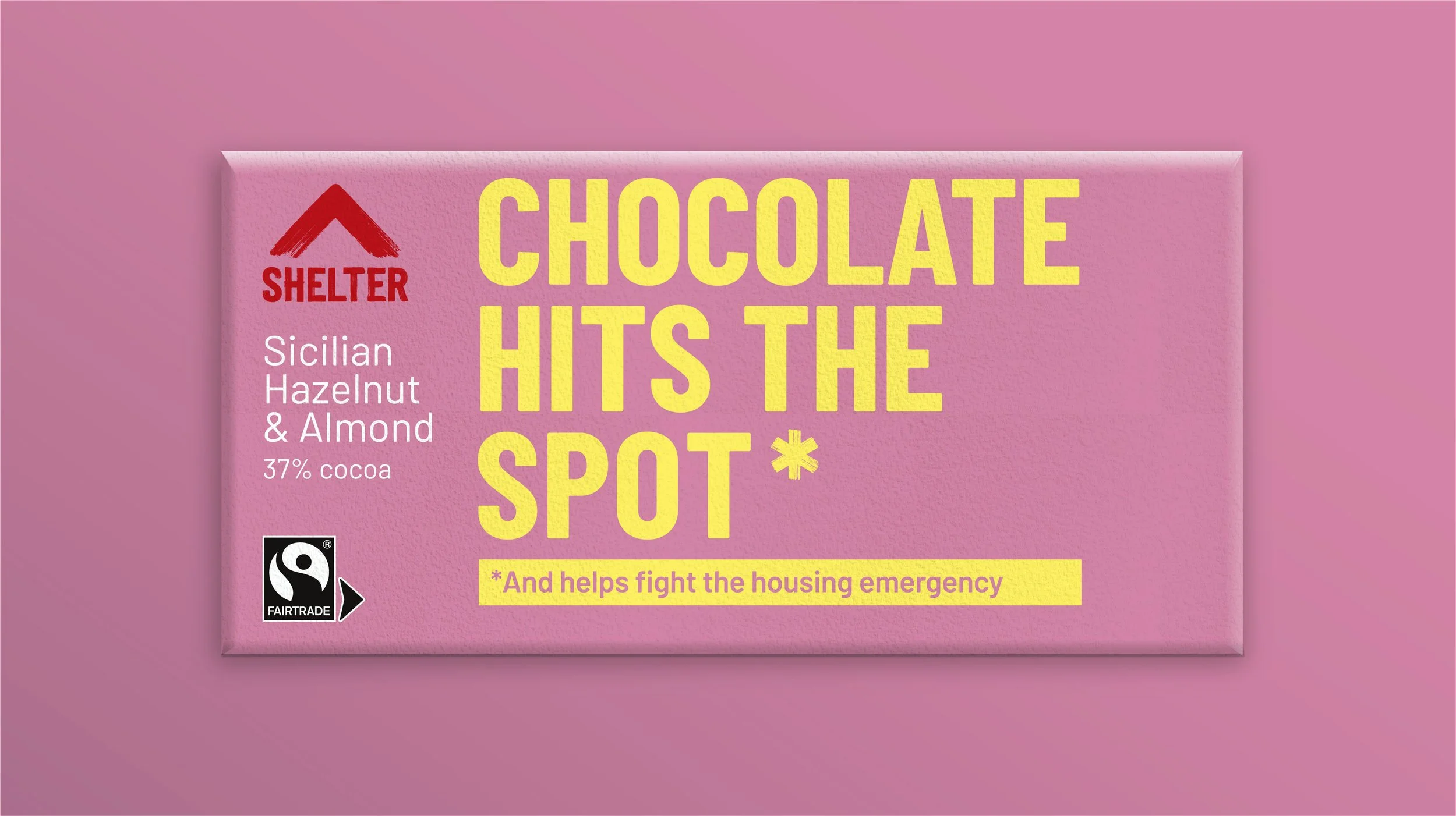 Shelter Charity Chocolate fairtrade merchandise branding packaging design