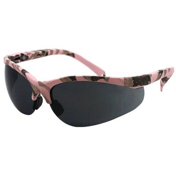 Pink Camo Frame Safety Glasses Smoke Lenses