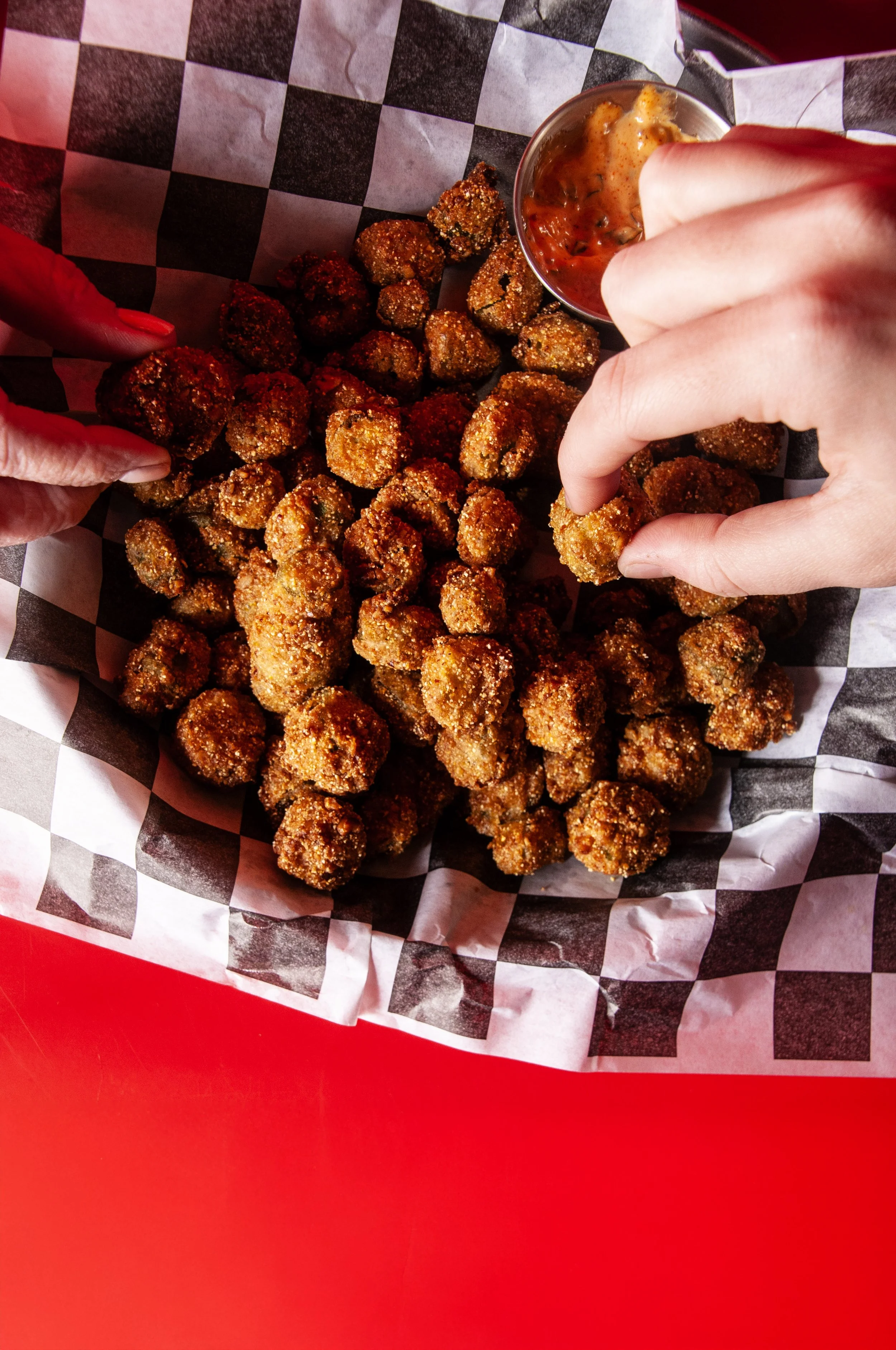 Pecan crusted fried okra