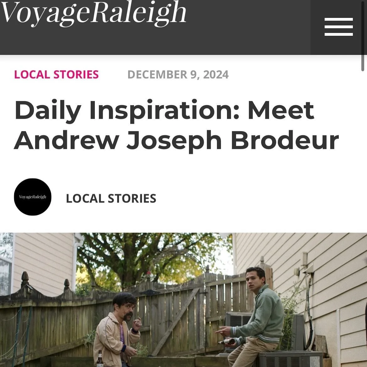 Featured in VoyageRaleigh——appreciate the love. Link in bio 
-
-
-
-
-
-
-
-
-
-
#grateful #actor #linkinbio #article #andrewjosephbrodeur #brothers