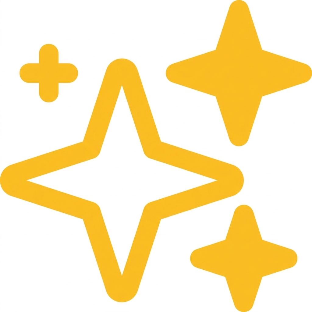 Digital illustration of various yellow star-shaped icons.