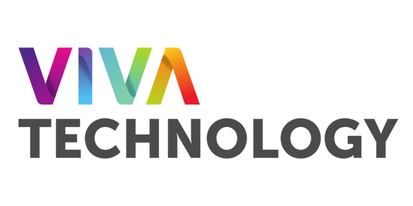 Logo VIVA TECHNOLOGY avec dégradé coloré dans les lettres « VIVA » et texte noir « TECHNOLOGY » en dessous.