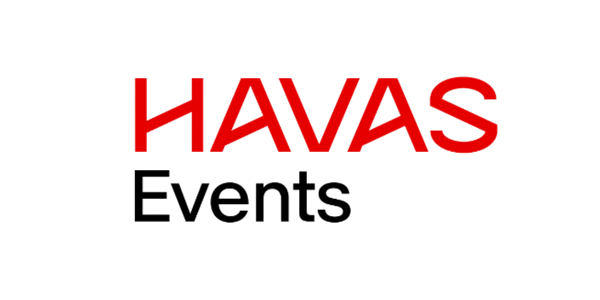 Logo Havas avec texte rouge sur fond noir