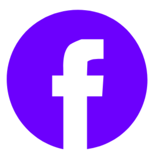 Facebook logo with a purple background