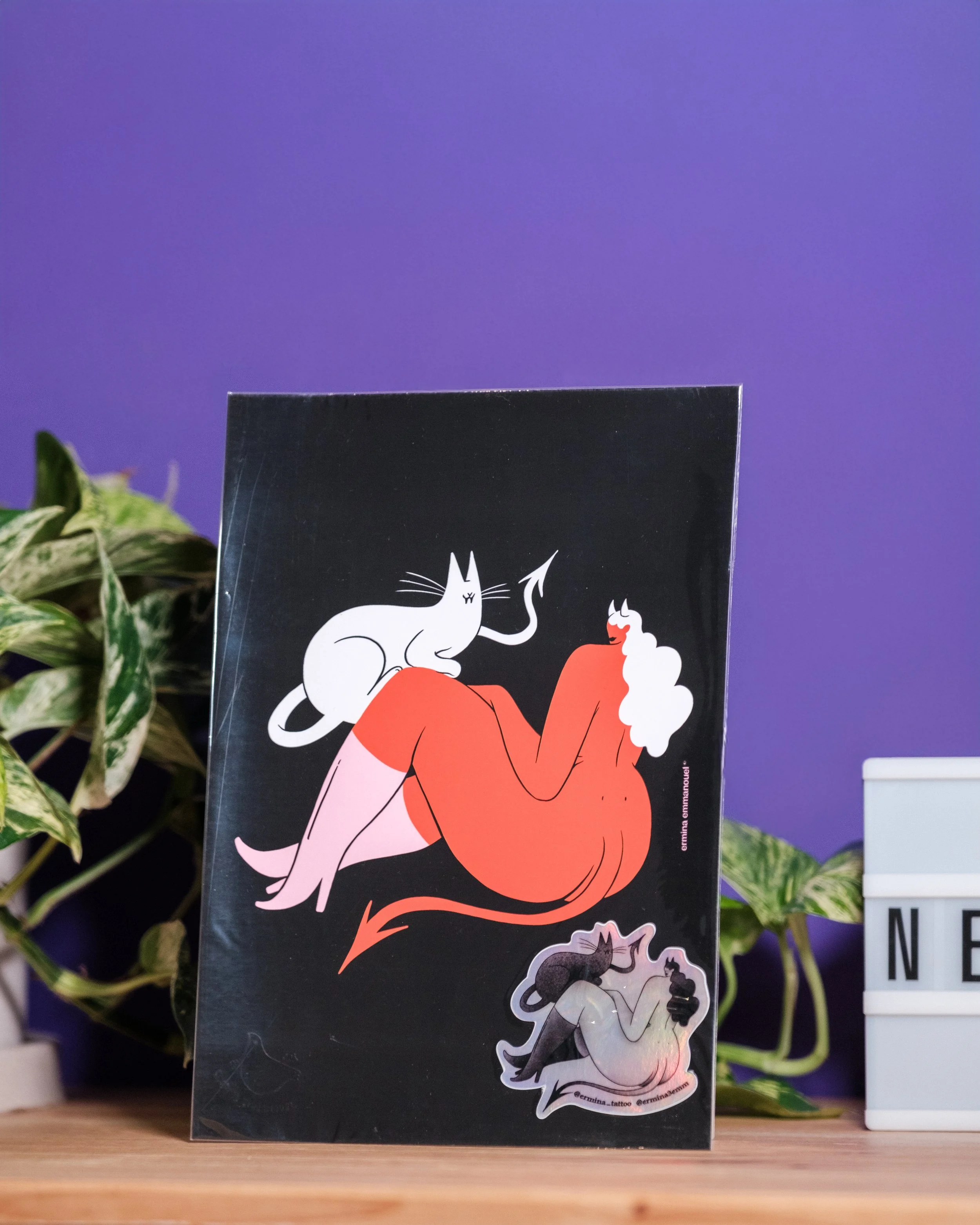 Evil Cat- print by Ermina Emmanouel