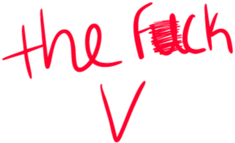 Red handwritten text that says 'the f**k' with a red arrow pointing downward.
