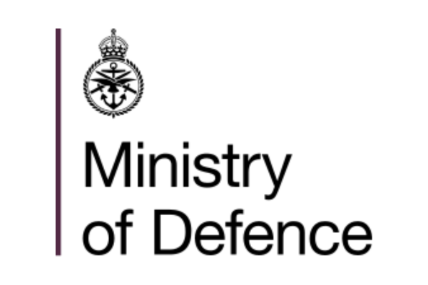 Official logo of the UK Ministry of Defence featuring a crown and shield design.