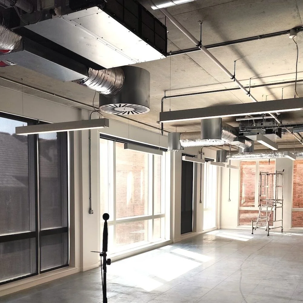 Building interior under construction for BREEAM acoustic assessment