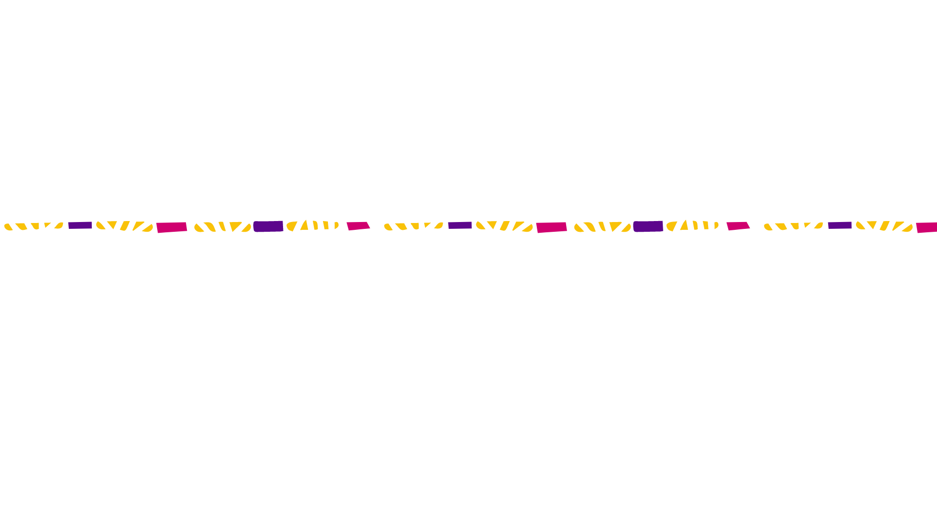 A DNA strand with yellow, purple, and pink segments.
