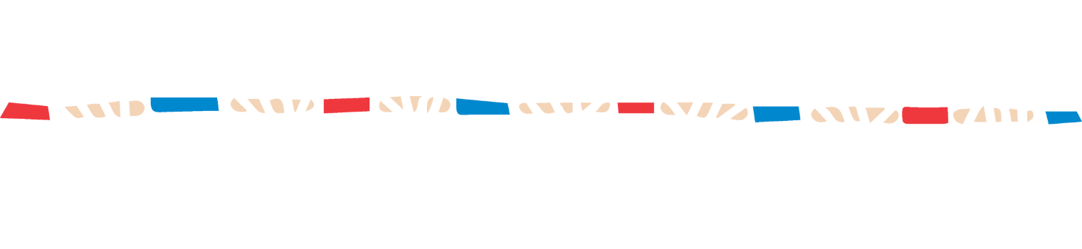 Colorful pattern in pairs, red and blue, on a light background.