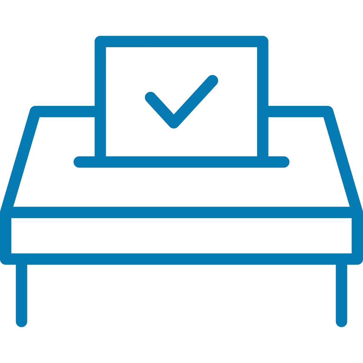 Outline icon of a voter registration box