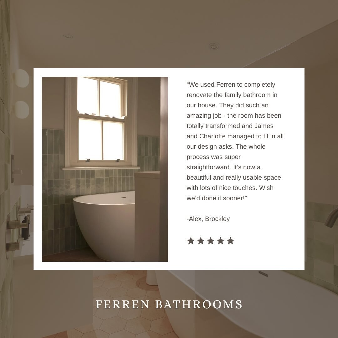 We love hearing feedback like this from our clients! It was a pleasure for us to work on this project.

This stunning family bathroom in Brockley was fully renovated by our team, transforming it into a relaxing, functional and beautifully detailed sp