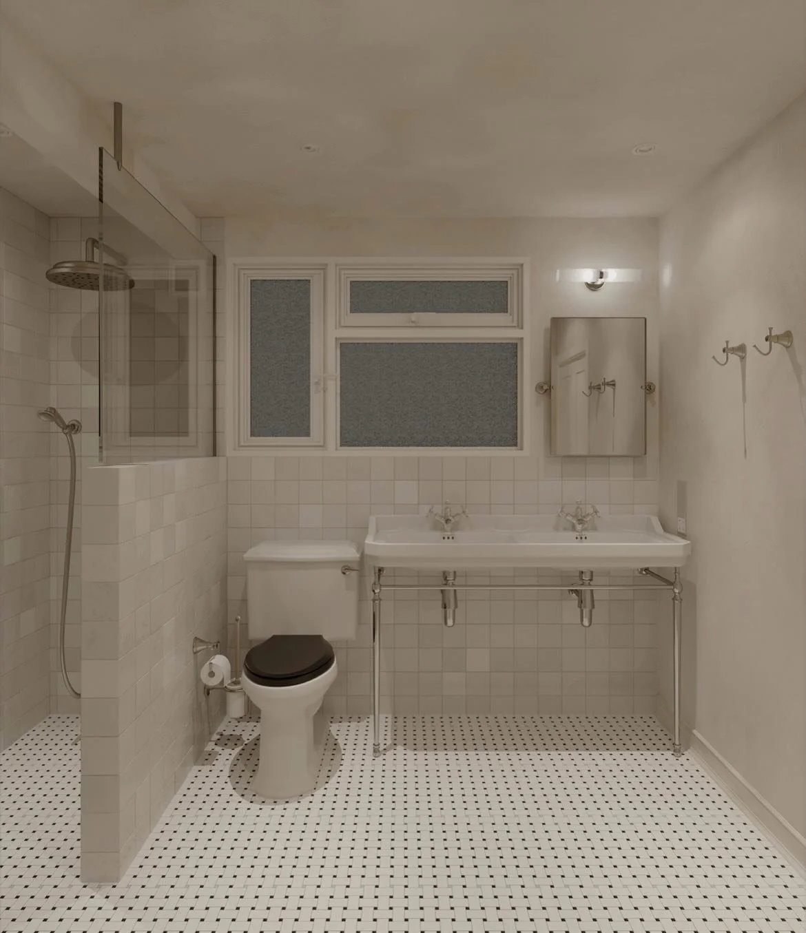 A calm end to the week.
Soft light, traditional forms, and a layout designed to work quietly in the background of everyday life.

Designed, supplied, and installed as one considered renovation.

Tiles: @claybrookstudio 
Fixtures: @burlingtonbathroom 