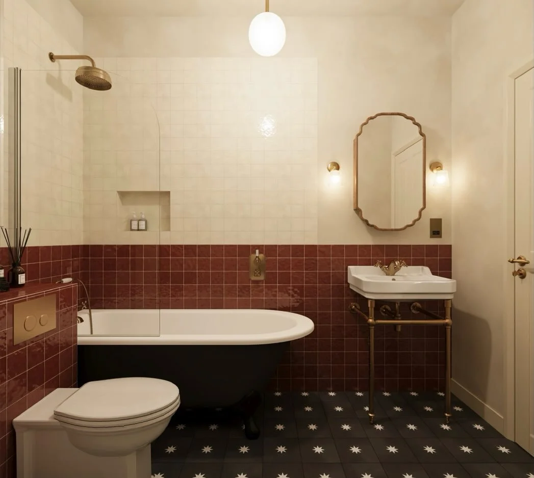We wanted it to feel as though it had always belonged here.

Limewashed walls, antique brass fixtures and layered tile - a gentle reference to the Victorian fabric of the home.

Designed, supplied and installed.

Wall tiles: @claybrookstudio 
Floor t
