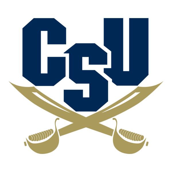 The logo of Cornell University sports team, featuring navy blue and gold colors, with crossed sabers and the letters 'CSU' in bold navy blue text.