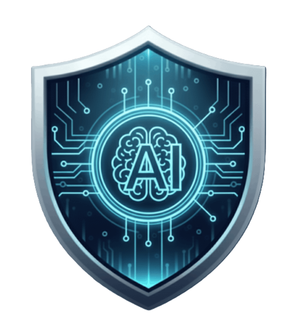 A digital sheild representing AI governance.