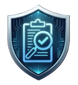 A digital sheild representing compliance and assurance.