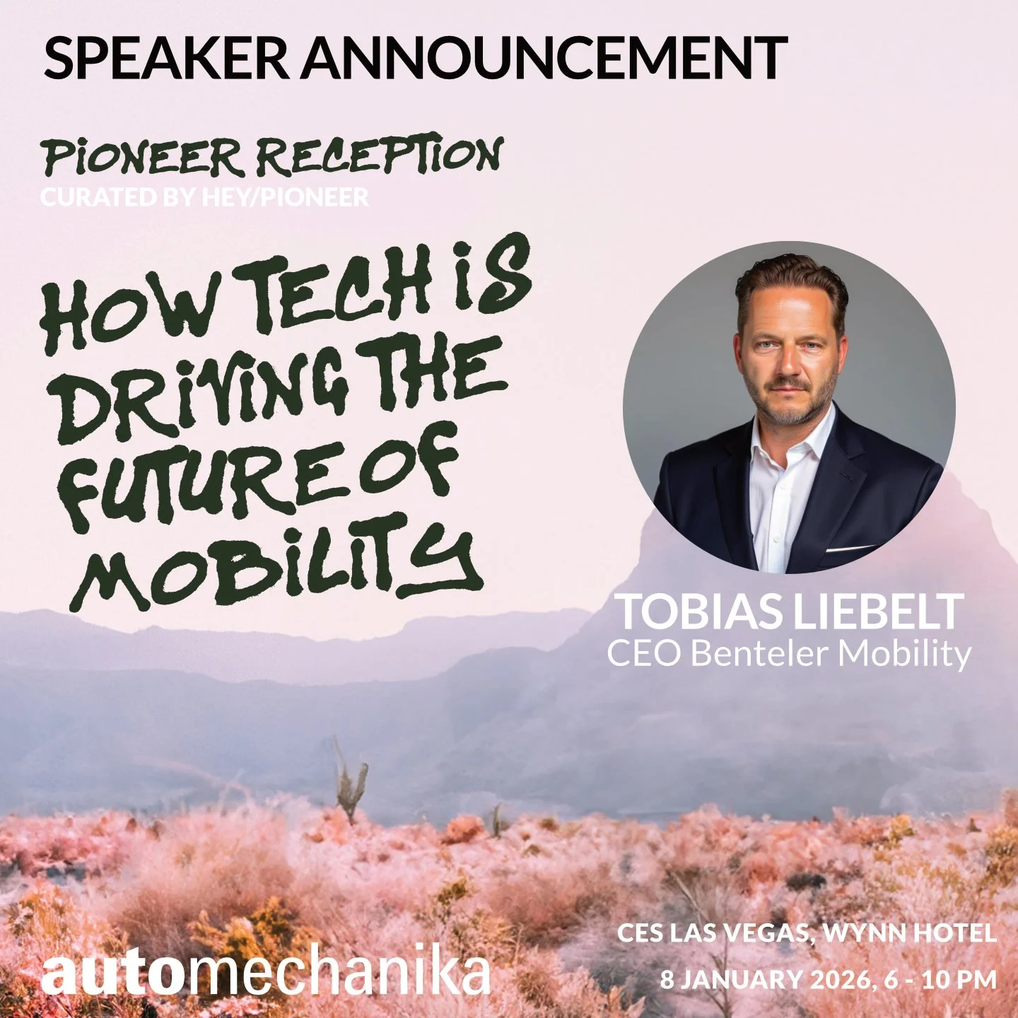 Speaker Announcement!

We are thrilled to announce Tobias Liebelt, CEO of Benteler Mobility, as a speaker at the PIONEER Reception! Tobias will join the panel to discuss "How Tech is Driving the Future of Mobility" and share his insights.

