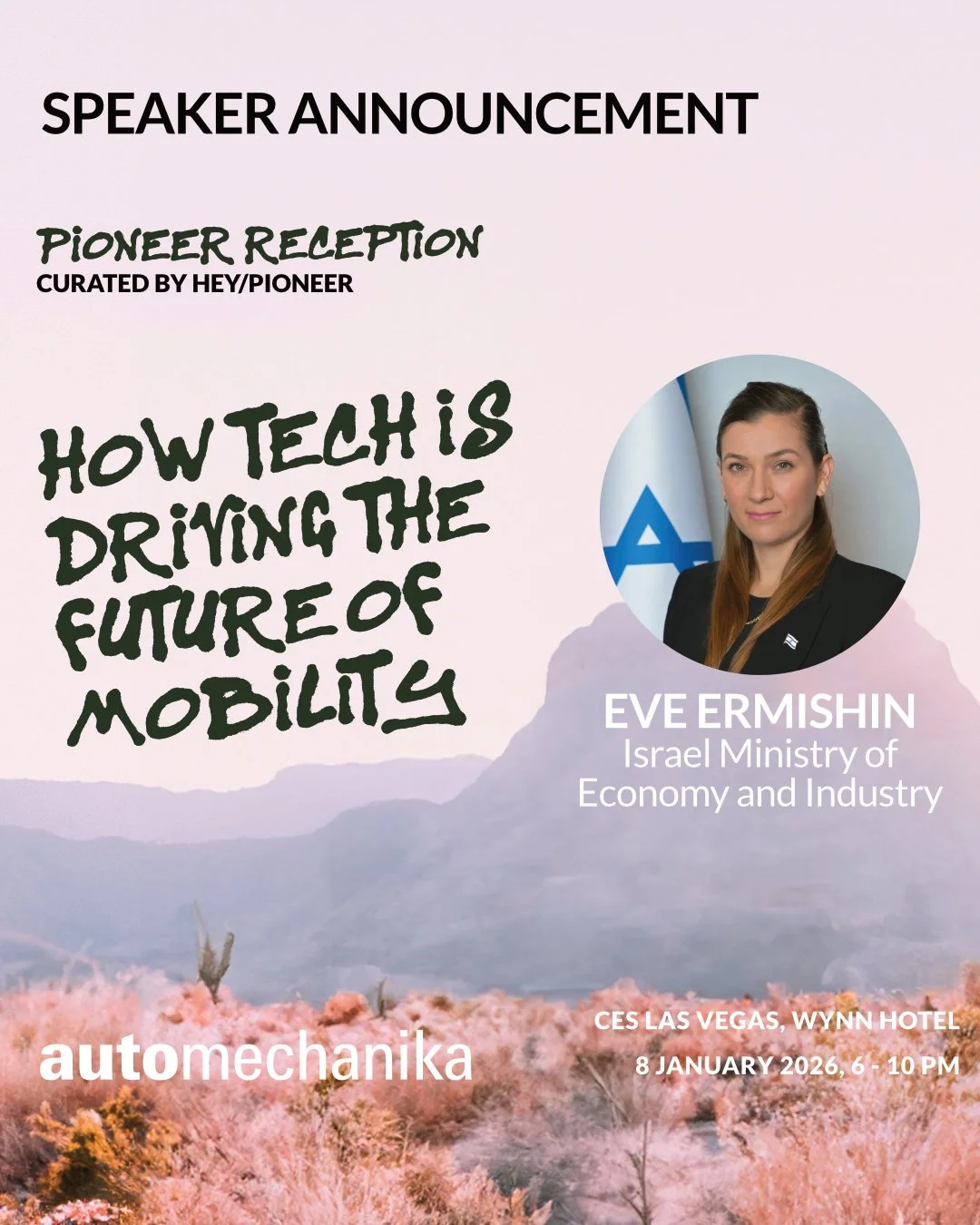 Speaker Announcement!

We are thrilled to announce Eve Ermishin, Director, Foreign Trade Administration, Israel Ministry of Economy and Industry, as a speaker at the PIONEER Reception! Eve will join the panel to discuss "How Tech is Driving the 