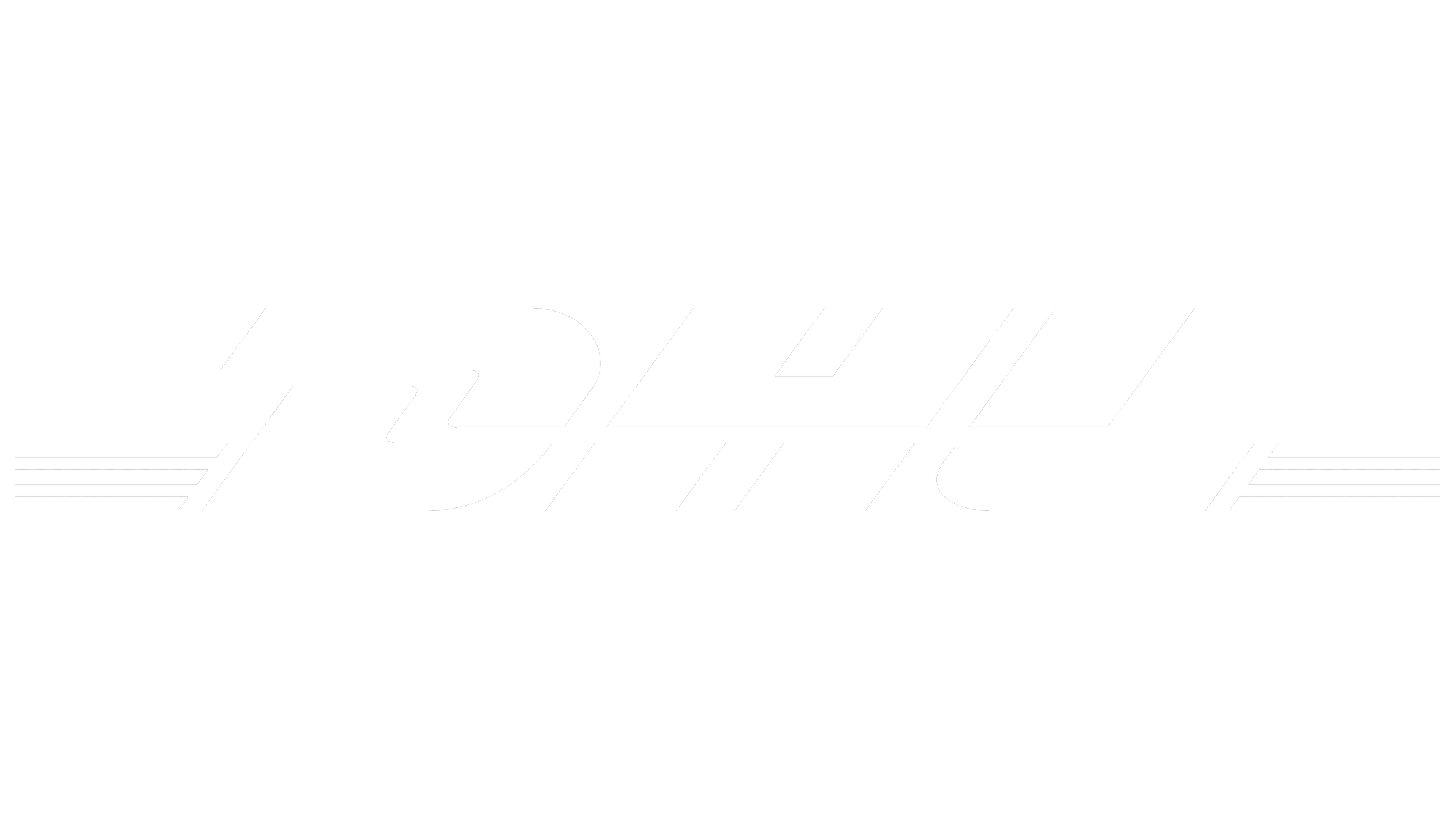 Black background with the white DHL logo and horizontal lines on each side of the text.