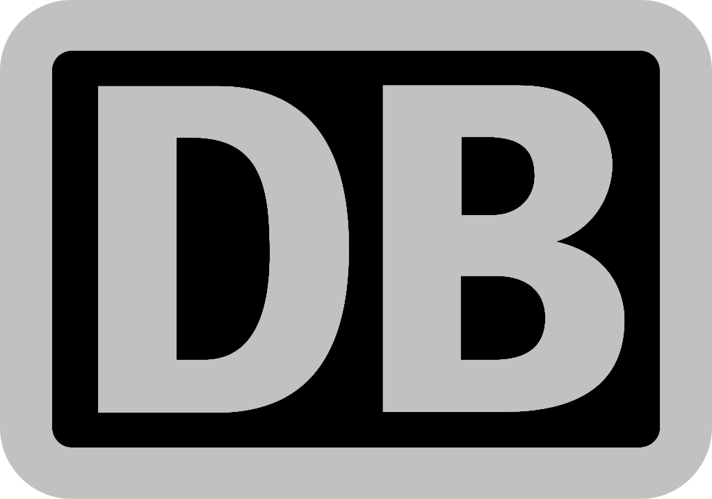 Gray background with a black rectangular outline containing the large gray letters "D B" inside a black square.