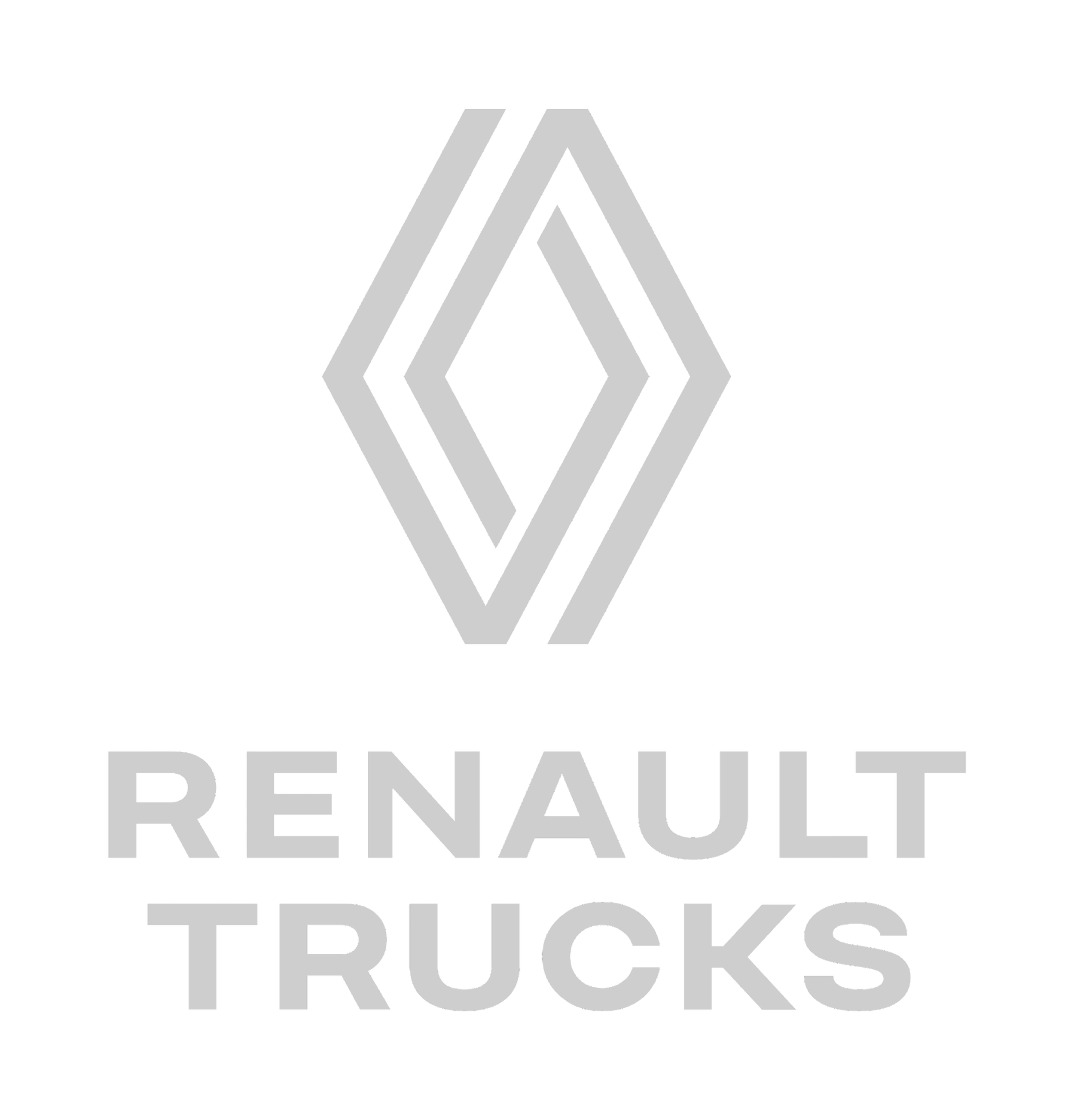 Gray and black Renault Trucks logo with geometric diamond shape and text